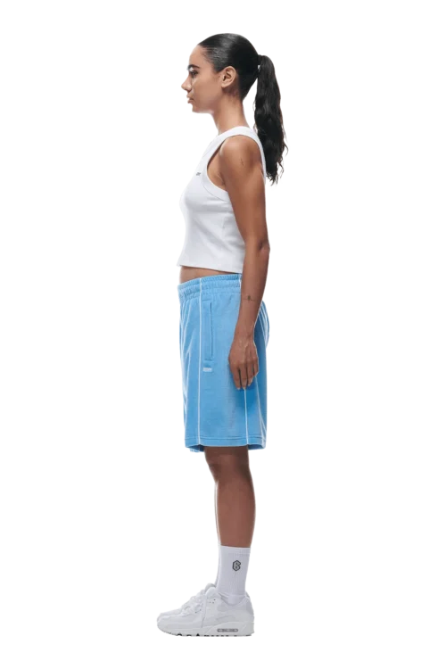 VELOUR SHORTS BLUE(Velour Shorts Blue) -Simple Daily Wear Store 0025 2406 6PM ECOM COLLECTION 2 LOOK 30 13084 min