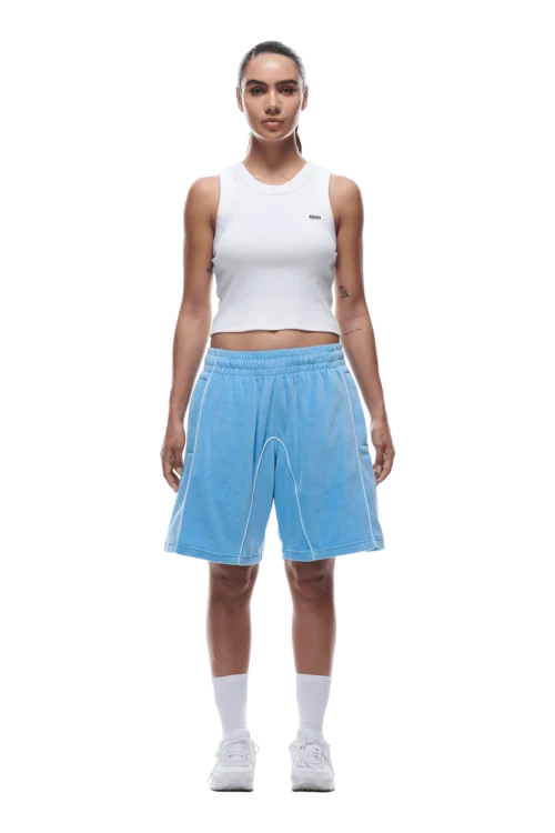 VELOUR SHORTS BLUE(Velour Shorts Blue) -Simple Daily Wear Store 0026 2406 6PM ECOM COLLECTION 2 LOOK 30 13081 min