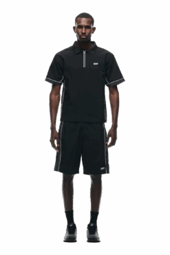 WARM UP NYLON HALF ZIP BLACK(Warm Up Nylon Half Zip Black)