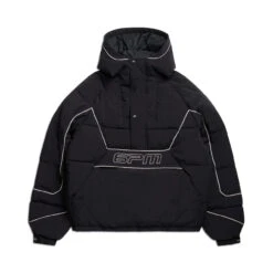HALF ZIP PULLOVER PUFFER JACKET BLACK(Half Zip Pullover Puffer Jacket Black)