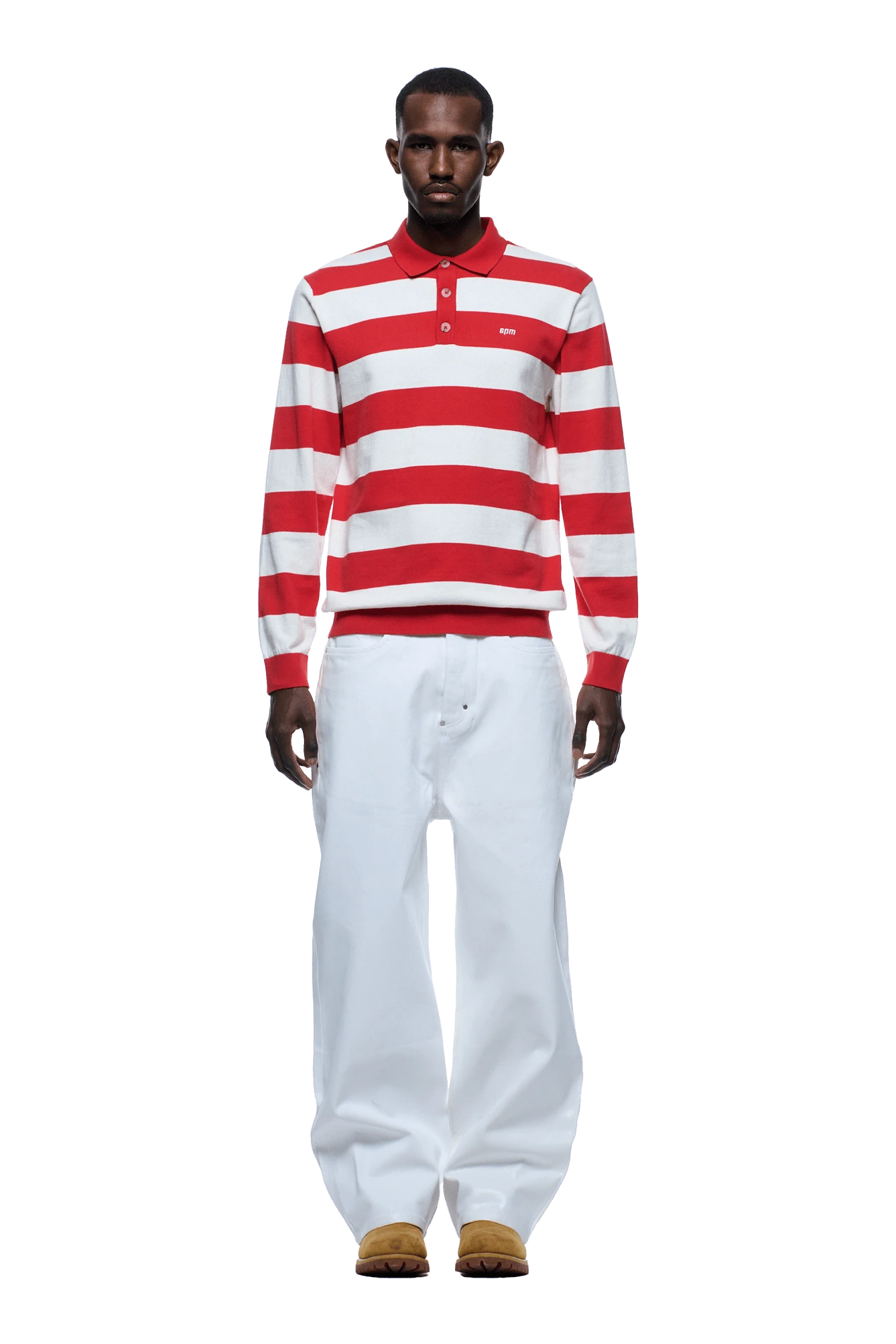 LS STRIPED POLO RED(Ls Striped Polo Red) 2 LS STRIPED POLO RED(Ls Striped Polo Red) - Image 2