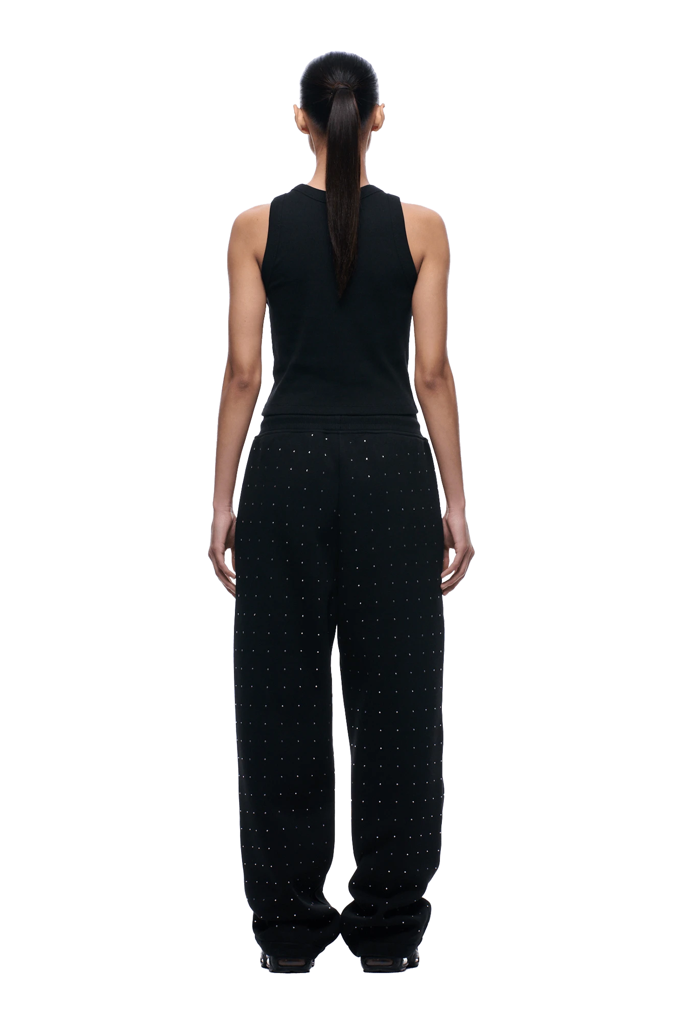 RHINESTONE OPEN LEG JOGGER BLACK(Rhinestone Open Leg Jogger Black) 7 RHINESTONE OPEN LEG JOGGER BLACK(Rhinestone Open Leg Jogger Black) - Image 7