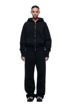 RHINESTONE LETTER ZIP HOODIE BLACK(Rhinestone Letter Zip Hoodie Black) -Simple Daily Wear Store 1337x2005 6PM Spring 0133 250310 6PM ECOM LOOK 05 406 min