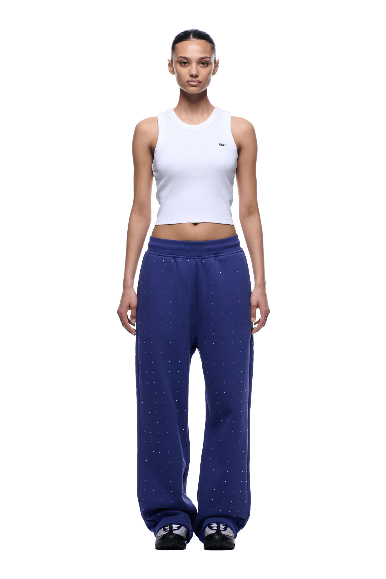 RHINESTONE OPEN LEG JOGGER BLUE(Rhinestone Open Leg Jogger Blue) 5 RHINESTONE OPEN LEG JOGGER BLUE(Rhinestone Open Leg Jogger Blue) - Image 5