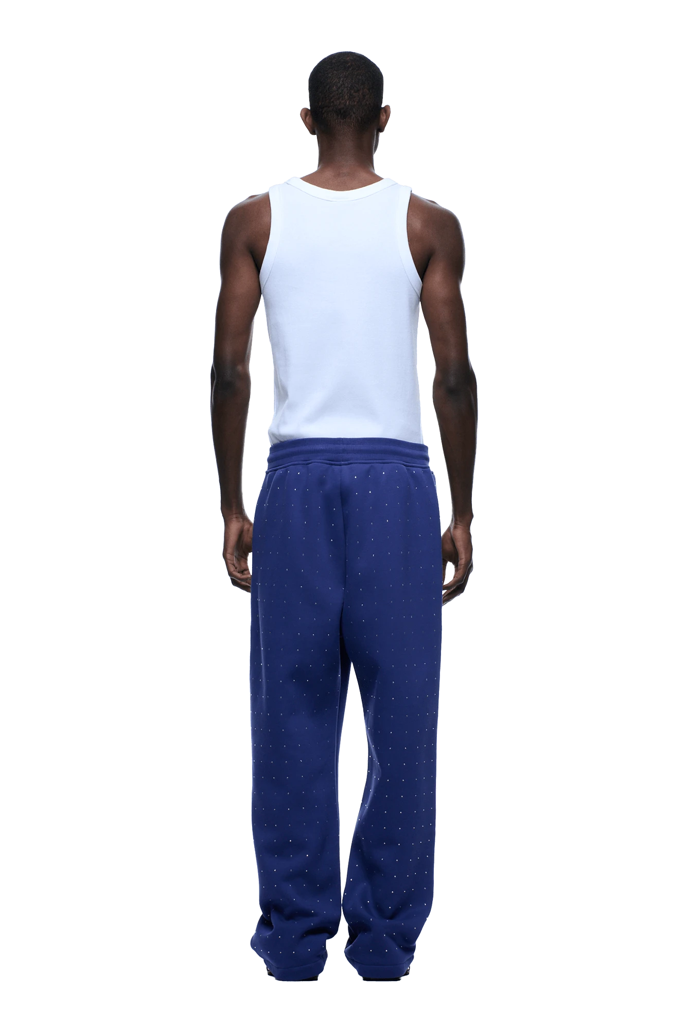 RHINESTONE OPEN LEG JOGGER BLUE(Rhinestone Open Leg Jogger Blue) 4 RHINESTONE OPEN LEG JOGGER BLUE(Rhinestone Open Leg Jogger Blue) - Image 4