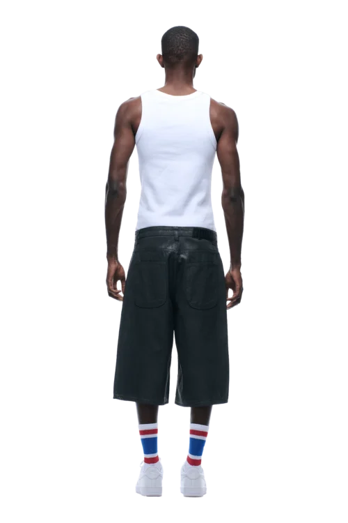 COATED DENIM SHORTS DARK CHROME(Coated Denim Dark Chrome) -Simple Daily Wear Store 1337x2005 6PM 0048 2500610 6PM ECOM LOOK 32 1533 min