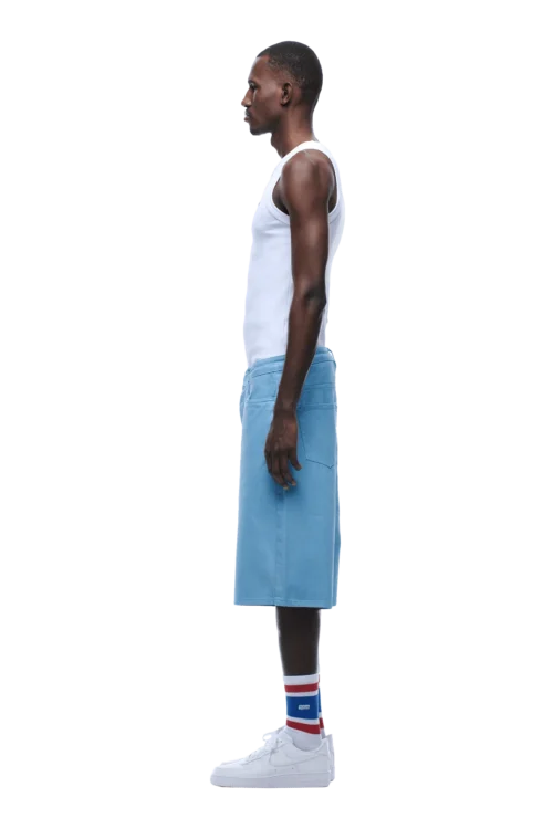 COATED DENIM SHORTS BABY BLUE(Coated Denim Shorts Baby Blue) -Simple Daily Wear Store 1337x2005 6PM 0142 2500610 6PM ECOM LOOK 16 0544