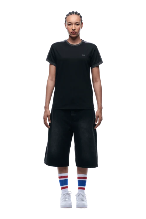 SLIM FIT RINGER TEE BLACK(Slim Fit Ringer Tee Black) -Simple Daily Wear Store 1337x2005 6PM 0161 2500610 6PM ECOM LOOK 12 0688