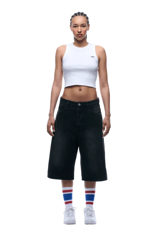 WASHED DENIM SHORTS BLACK(Washed Denim Shorts Black) -Simple Daily Wear Store 1337x2005 6PM 0173 2500610 6PM ECOM LOOK 10 0781