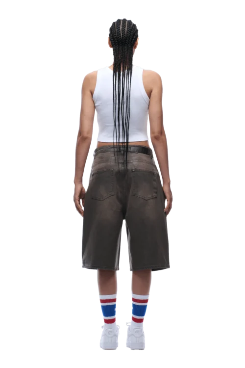 COATED DENIM SHORTS WASHED BROWN(Coated Denim Shorts Washed Brown) -Simple Daily Wear Store 1337x2005 6PM 0195 2500610 6PM ECOM LOOK 6 0389