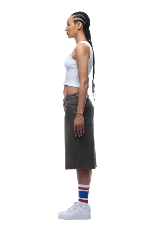 COATED DENIM SHORTS WASHED BROWN(Coated Denim Shorts Washed Brown) -Simple Daily Wear Store 1337x2005 6PM 0196 2500610 6PM ECOM LOOK 6 0383