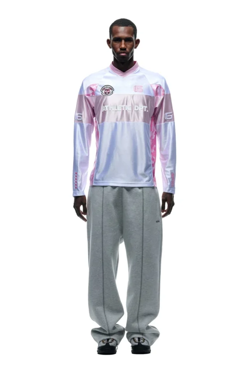 LONGSLEEVE JERSEY WHITE/PINK(Longsleeve Soccer Jersey White Pink)