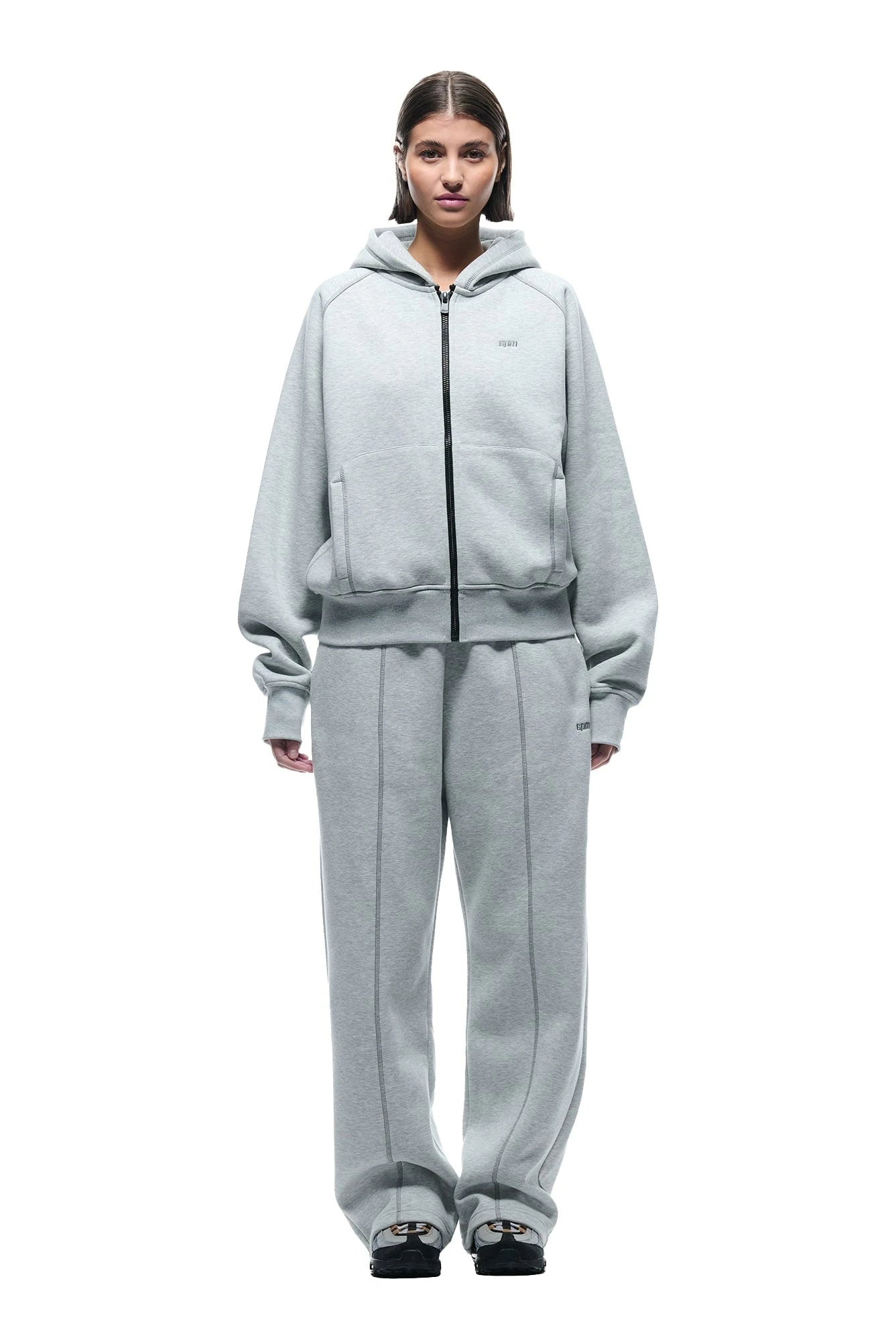 COVERLOCK ZIP-HOODIE(Zip Hoodie With Coverlock Stitching Grey) 4 COVERLOCK ZIP-HOODIE(Zip Hoodie With Coverlock Stitching Grey) - Image 4