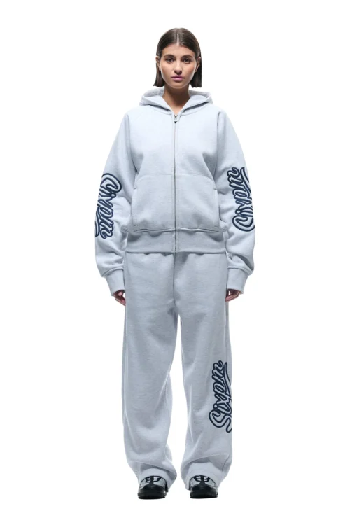 WAVE LOGO ZIP HOODIE LIGHT GREY(Zip Hoodie With Wave Logo Light Grey) -Simple Daily Wear Store 1337x2005 0072 141124 6PM BF24 LOOK 13 0477