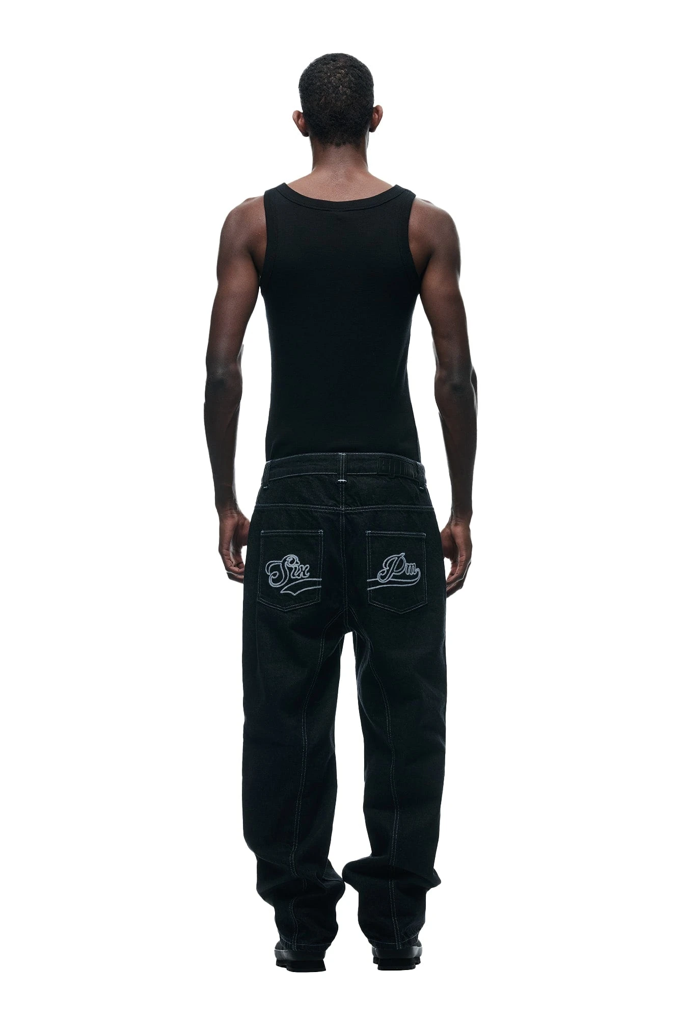 CENTER SEAM DENIM BLACK RAW(Regular Denim Seams Black Raw Denim) 3 CENTER SEAM DENIM BLACK RAW(Regular Denim Seams Black Raw Denim) - Image 3