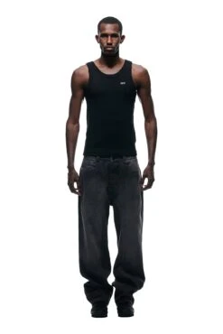 CENTER SEAM DENIM PURPLE OVERDYE(Regular Denim Seams Black Denim Rose Overdye)