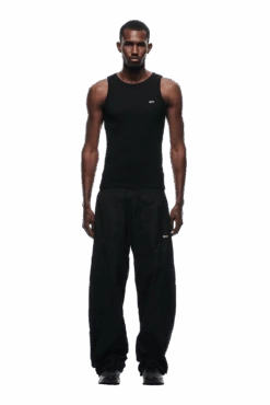 NYLON CARGO PANTS BLACK(Nylon Cargo Pants Black)