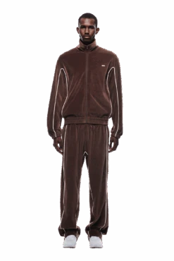 VELOURS TRACK JACKET CHOCOLATE BROWN(Velours Track Jacket Chocolate Brown)