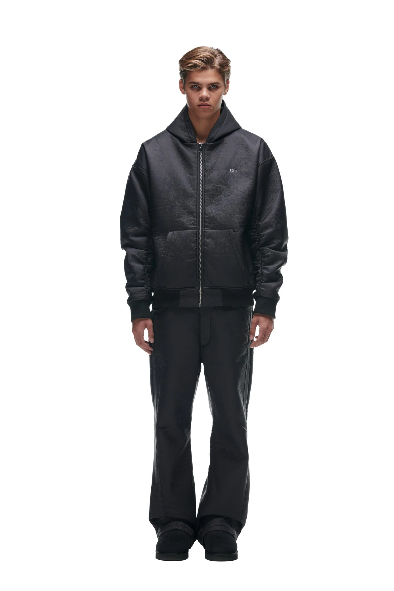 CRINKLE ZIP JACKET BLACK(Crinkle Zip Hoodie Black) 1 CRINKLE ZIP JACKET BLACK(Crinkle Zip Hoodie Black)