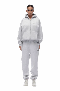 ZIP HOODIE LIGHT GREY(23n05 1110 201 Zhlog) -Simple Daily Wear Store 20231003 6PM NOS AW23 LOOK 30 888 min