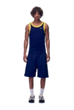 NH TANKTOP NAVY/YELLOW(Tanktop Waffle Knit Navy Yellow)
