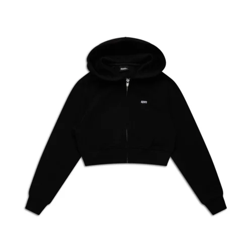 WMNS CROPPED ZIP HOODIE BLACK(Wmns Cropped Zip Hoodie Black)