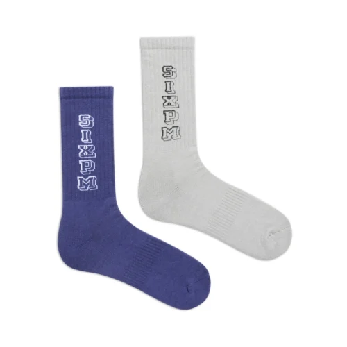 COLLEGE SOCKS GREY BLUE(College Socks Grey Blue)