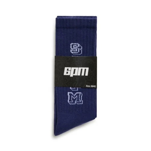 COLLEGE SOCKS GREY BLUE(College Socks Grey Blue) -Simple Daily Wear Store 6PM Hose87