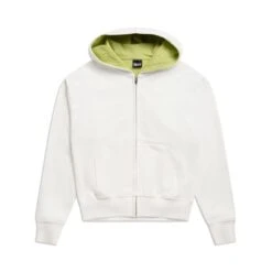 WAFFLE LINED ZIP HOODIE COCONUT WHITE(Waffle Lined Zip Hoodie Coconut White)