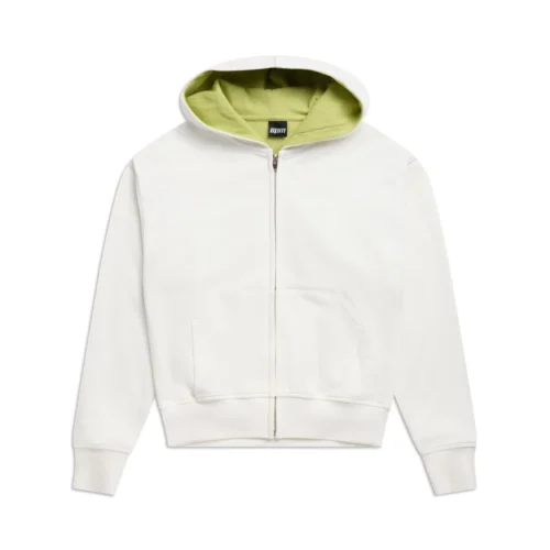 WAFFLE LINED ZIP HOODIE COCONUT WHITE(Waffle Lined Zip Hoodie Coconut White)