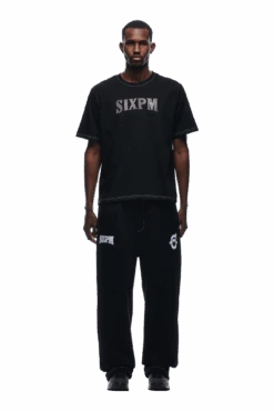 RHINESTONE LOGO T-SHIRT BLACK(Rhinestone Logo T Shirt Black)